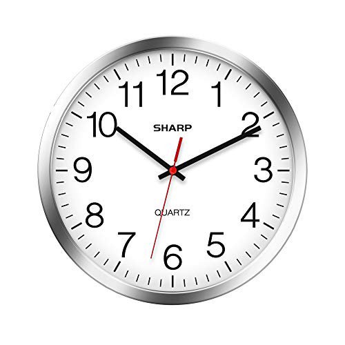 Sharp Wall Clock Silent Non Ticking 10in QA Movement Battery Operated