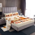 thumbnail image 1 of YST Fall Pumpkin Drinks Sheet Set For Kids Autumn Thanksgiving Sheets Full Size, Autumn Maple Leaves Bed Sheets Set Fall Decorations Fitted Sheet + Flat Sheet + 2 Pillow Cases, 1 of 5