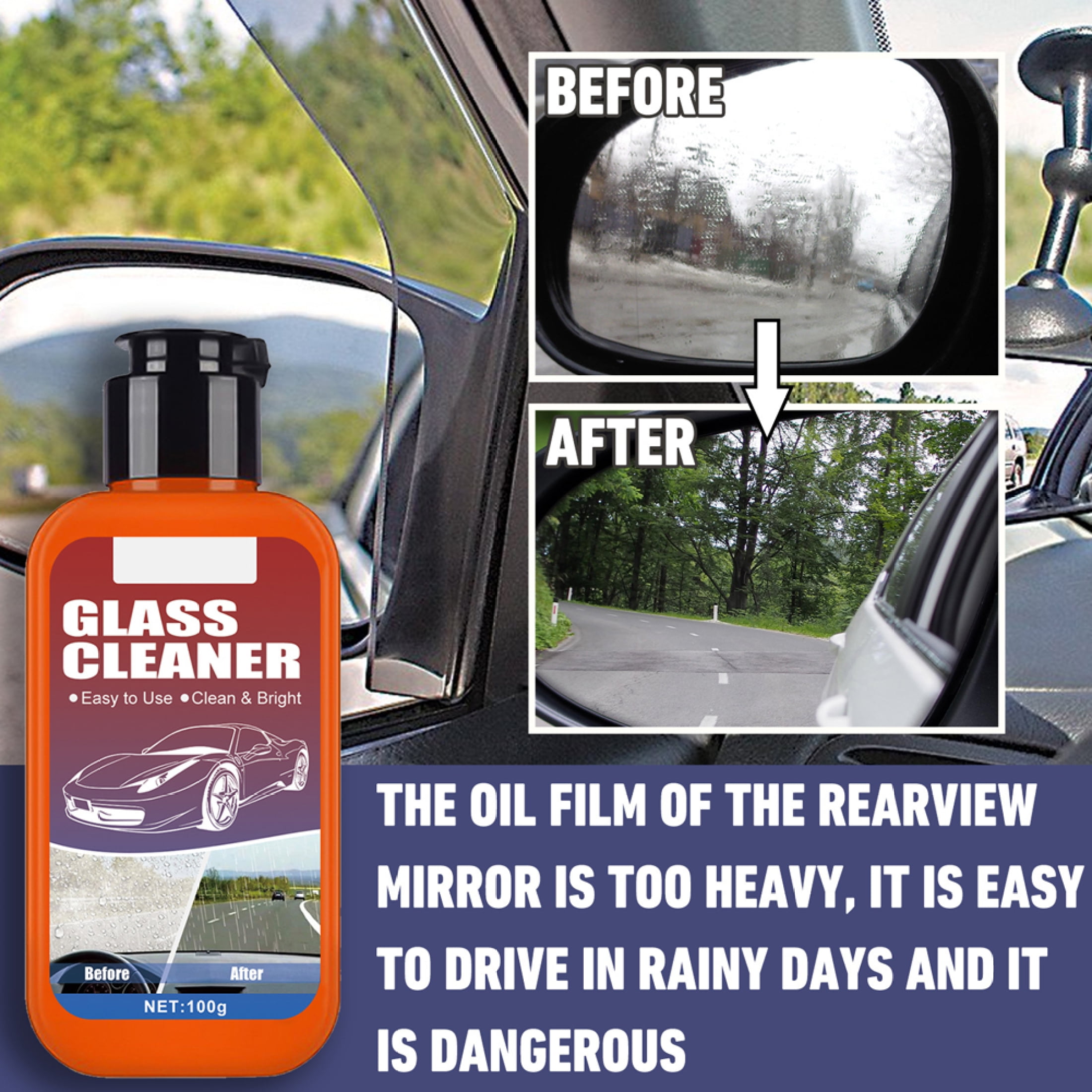 Anti Fog Car Window Spray Screen Cleaner Protectant Spray 3.38 Fl