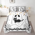 thumbnail image 2 of Feelyou Funny Halloween Ghost Bedding Comforter Set 7pcs, Gothic Spider Web Queen Bedding Sets, Teens Boys Girls Kids Reversible Queen Sheet Sets, Super Cozy Room Decor, 2 of 7