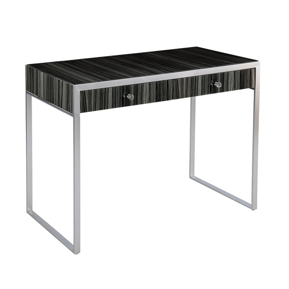 SEI Furniture Harpsden Engineered Wood Writing Desk in Silver/Black