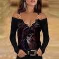 thumbnail image 2 of Blusa HUOGUO, sexy, de metal, sin tirantes, con cuello en V, con calaveras, 2 of 5