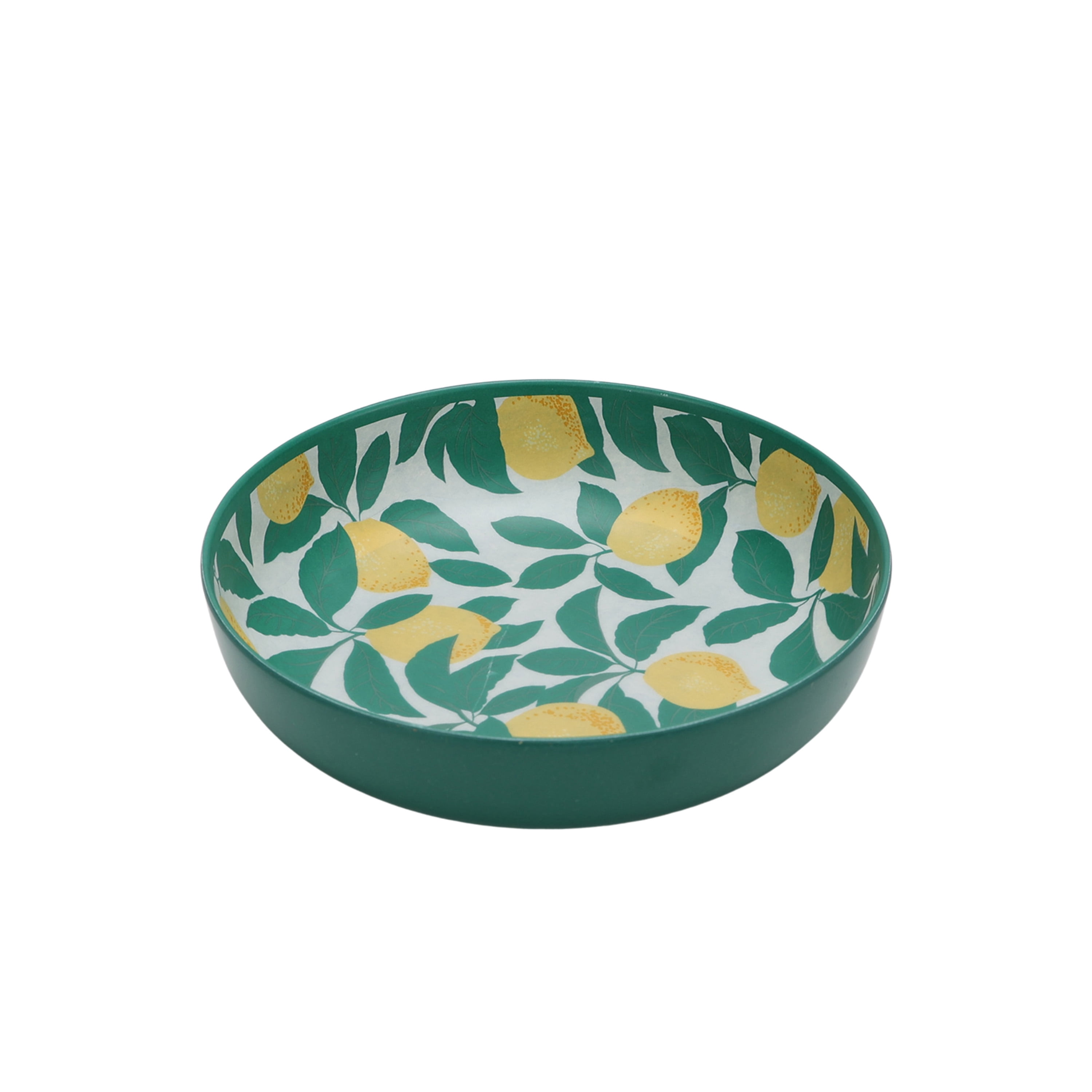 Mainstays by Becky G. & Alejandra Bamboo Melamine Dinner Bowl, Lemon & Green