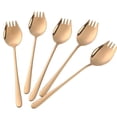 thumbnail image 1 of 2 In 1 Spoons Forks 5 Pieces Stainless Steel Reusable Metal Soup Dinner Spoons Camping Flatware, 1 of 5