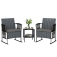 thumbnail image 1 of Outsunny 3 Piece Patio Furniture Rocking Bistro Set with Side Pocket, Grey, 1 of 10
