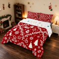 thumbnail image 3 of Erosebridal Scroll Queen Comforter Set Red Comforter Sets Queen, Purple Pink 3pcs 1 Comforter and 2 Pillowcases, Xmas Reversible, 3 of 6