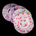 thumbnail image 3 of 3PCS Shower Caps, Reusable Shower Cap with Elastic Bands Large Size Shower Cap for Women SPA, 3 of 5