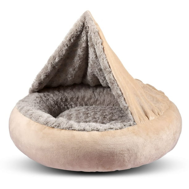 Cama para mascotas GASUR, cama pequeña para perros y gatos, con manta con capucha