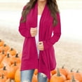 thumbnail image 2 of ZKIRBJV Cardigan for Women Long Sleeve Plus Size Shrug Heavyweight Open Front Shrug Cardigan Solid Color Dressy Casual Soft Outwear Coat Hot Pink 5XL, 2 of 5