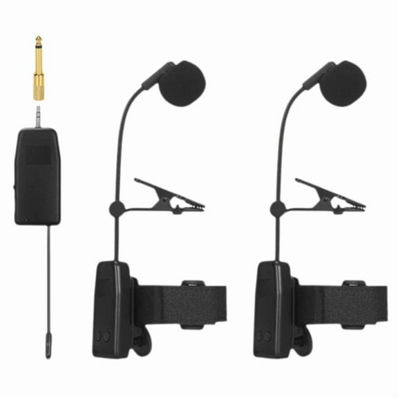 Wireless Saxophone Microphone System, Clip on Instrument Microphone for Saxophones 2 Microphone