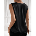 thumbnail image 5 of JSheng Women Sleeveless Satin Tops Casual Fashion Solid Color V-Neck Loose Temperament Tank Top Black M, 5 of 5