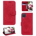 thumbnail image 1 of Samsung A22 Phone Case 4G, Butterfly Embossed Pattern PU Leather Magnetic Folio Flip Kickstand Protective Cards Pocket with Hand Strap Wallet Cover For Samsung Galaxy A22 4G,Red, 1 of 7