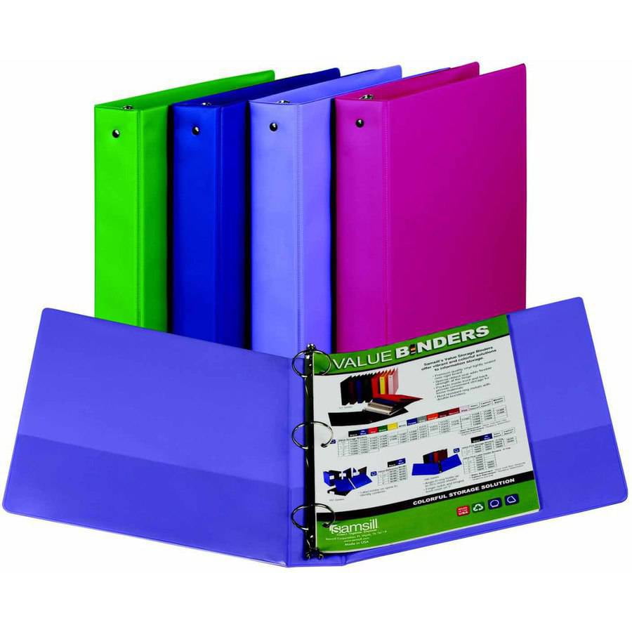 Samsill Value Storage Binder, 2", Assorted Fashion Colors