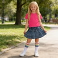 thumbnail image 7 of Cethrio Girls Cotton Outfit Sets, Short Sleeve 3 Piece Summer T-shirts Skirts and Socks Set Hot Pink Size 10-12, 7 of 7