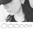 thumbnail image 4 of Jiaroswwei 1 Pair Stainless Steel Fashion Punk Unisex Ear Hoop Circle Earrings Jewelry Gift, 4 of 8