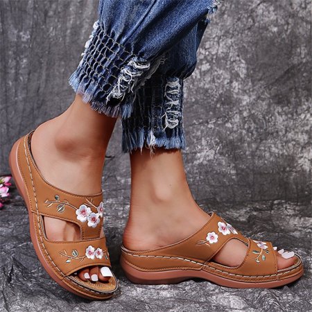 

Stamens Women s Orthopedic Bloom Shoes Open Toe Sandals Ladies Platform Slippers Summer Women s Open Toe Sandals Ladies Platform Slippers Summer Beach Rubber Soft Sole Orthopedic Bloom Shoes(43 Brown)