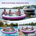 thumbnail image 5 of Outsunny 8FT Inflatable Water Hammock, Round Floating Ring, Inflatable Floating Dock Platform with Mesh for for Lakes, Pools, Oceans, Purple, 5 of 9