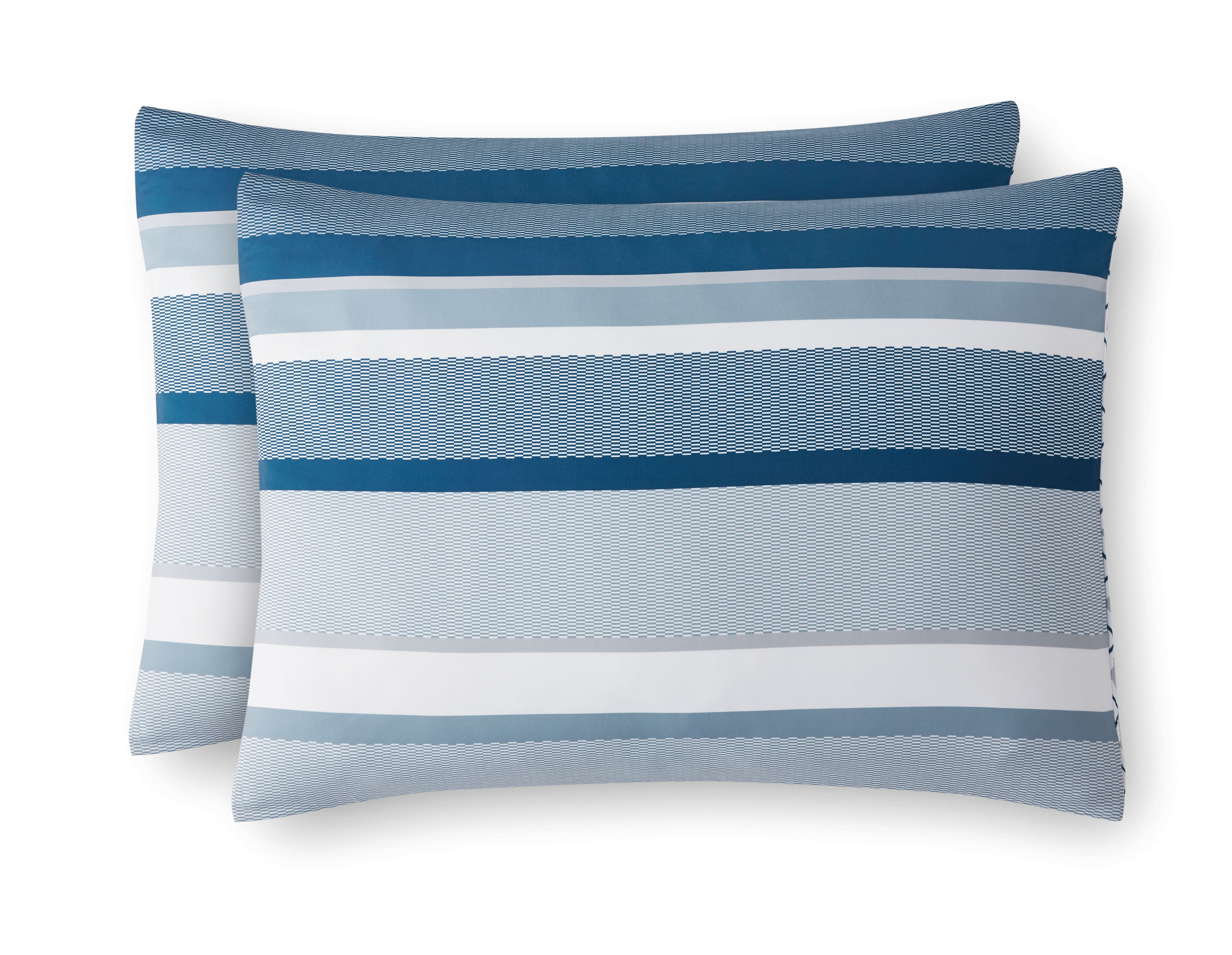 Mainstays 8-Piece Striped Comforter and Quilt Set, King, Navy