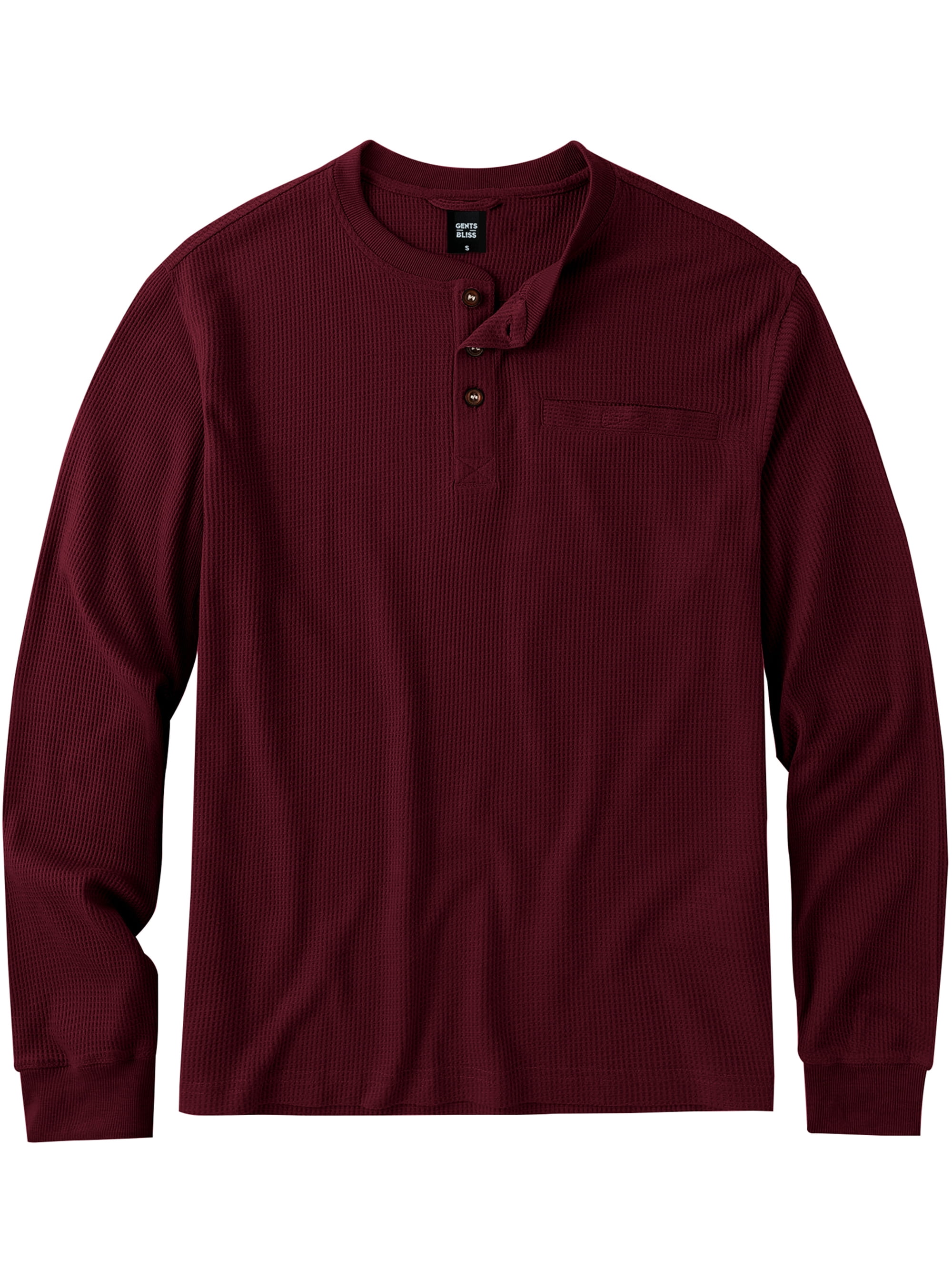 GENTS BLISS Henley Sweatshirts for Men Long Sleeve Crew Neck Men Sweatshirts Casual Pullover Tops with Pocket