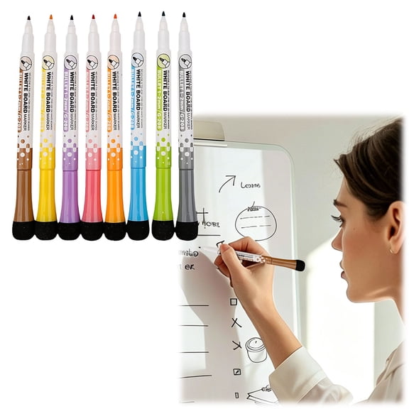 Magnetic Dry Erase Markers,White Board Markers Dry Erase,Whiteboard Markers with Ultra Fine Tip Low Odor Markers Bright Colors