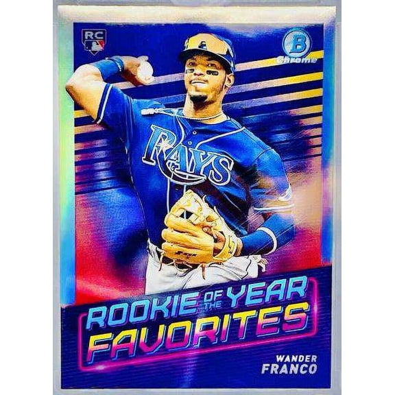 MLB 2022 Bowman Chrome Baseball Wander Franco Rookie Trading Card ROYF-1 (Rookie Of The Year Favorites) (Topps)