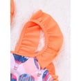 thumbnail image 5 of iiniim Kids Girls 2 Pieces Bikini Swimsuits Ruffled Sleeveless Tank Top with Briefs Set Swimwear 2-16 Pink Orange 16, 5 of 7