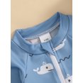 thumbnail image 6 of aturustex Toddler Boy Rash Guard Swimsuit with Hat 3M 6M 12M 18M 2T 3T Infant 2 Pcs Zipper Swimwears Set Long Sleeve Jumpsuits Coconut Tree Whale Lobsshion Beachwear for Holiday Summer Party, 6 of 7
