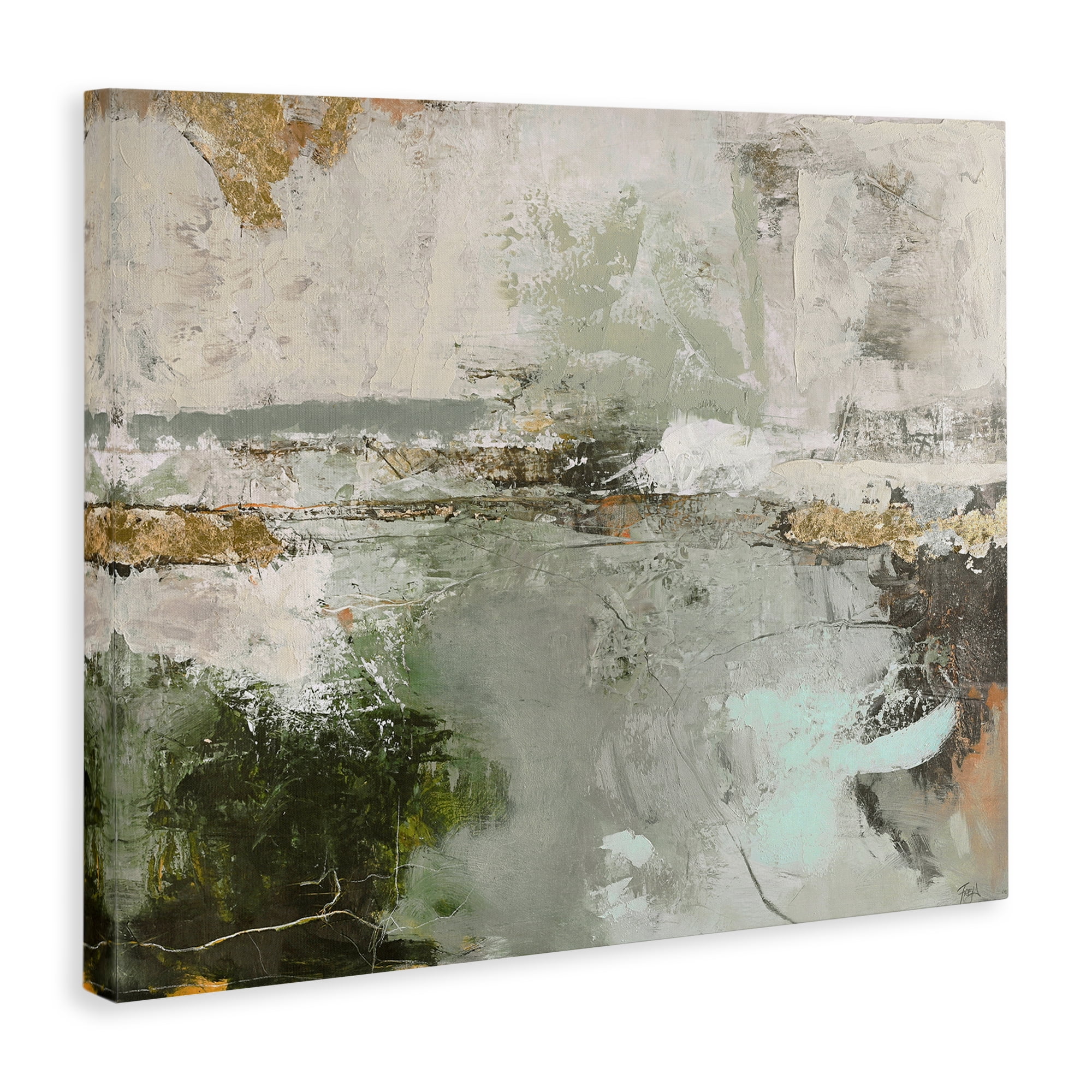 Stupell Industries Abstract Seascape Landscape Abstract Painting Wrapped Canvas Art Print Wall Art, 40 x 30