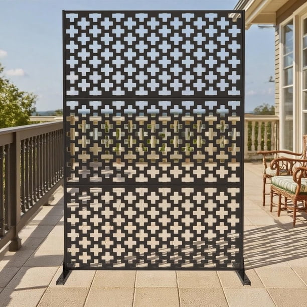 Yeshouse Biombo de acero galvanizado de alta resistencia, panel de cerca de 183 x 119 cm, divisor decorativo resistente a la intemperie y enrejado para plantas, ideal para patio y jardín