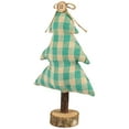thumbnail image 4 of Plush Plaid Tree Christmas Decoration - 9.25" - Green and Beige, 4 of 7