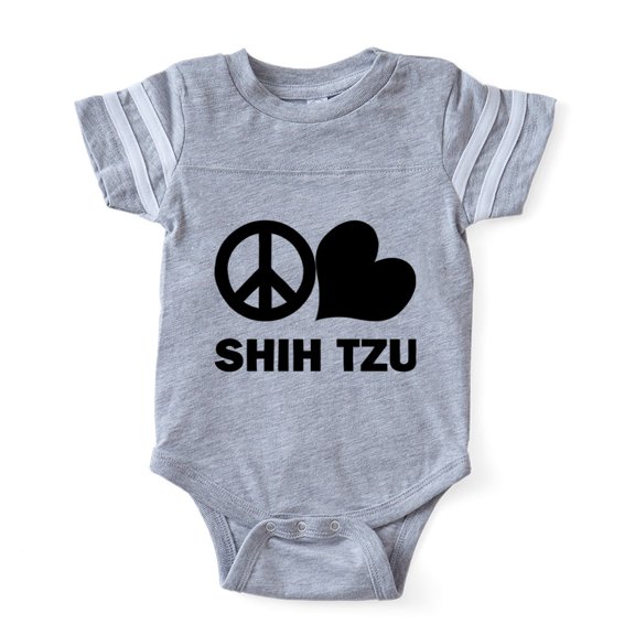 CafePress - FIN Peace Love Shih Tzu - Cute Infant Baby Football Bodysuit
