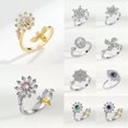 thumbnail image 3 of K-KED Fashion 925 Silver Filled Ring Women Flower Cubic Zircon Wedding Delicate Jewelry Sz 6-10-Adjustable-Silver#7, 3 of 9