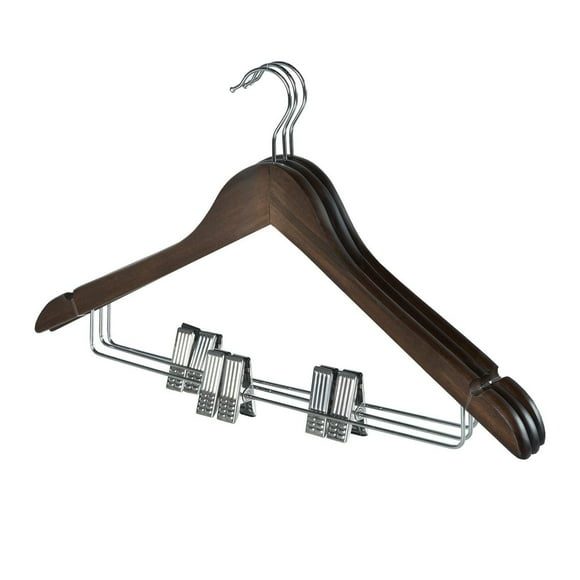 neatfreak!® bois cintre avec pinces Ensemble de 3