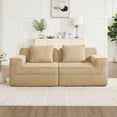 thumbnail image 2 of Jopath Modular Loveseat Sofa,Modern 2-Seat Sofa Couch with Throw Pillows,Corduroy Fabric Cloud Sectional Couch,Camel, 2 of 7