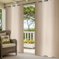 thumbnail image 3 of Beige Ombre Outdoor Curtains for Patio Waterproof, Windproof Privacy Curtains with Weighted Bottom, Modern Gradient Abstract Art Outside Drapes for Picnic Garage Backyard Cabana 54"x95" 1 Panel, 3 of 8