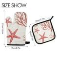 thumbnail image 2 of Yayeee Oven Mitts and Pot Holder Set of 2 Heat Resistant Kitchen Gloves Baking Hot Pad, White Starfish, 2 of 5