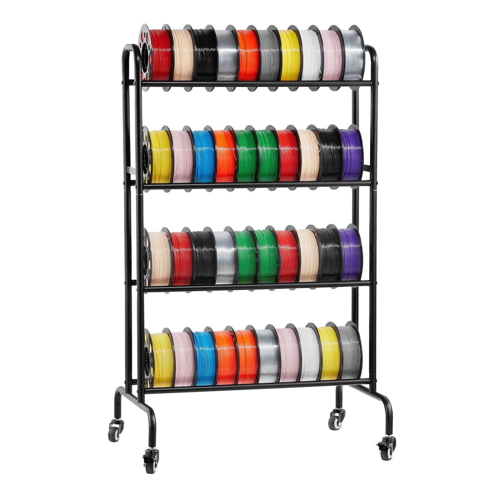 Large Capacity 3D Printer Filament Spool Holder, Stackable 4-Tier Rack for PLA, ABS, PETG Filament Storage