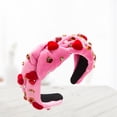 thumbnail image 2 of JYYYBF Women's Valentine's Day Hair Accessories, Knotted Heart Bow Rhinestones Hair Hoop Hair Band, 2 of 8