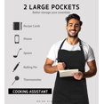 thumbnail image 5 of (Noir) Lot de 2 Tabliers à Double Boucle Réglable Imperméables avec 2 Poches pour Cuisine Barbecue Dessin, Femmes Hommes Chef, 5 of 5
