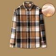 thumbnail image 2 of LODIENY Men's Cotton Flannel Shirt Jacket Casual Sherpa Fleece Lined Long Sleeve Plaid Button Down Shirt Big and Tall Regular Fit Heavyweight Thermal Outwear Shacket Tops Brown XXXL, 2 of 5