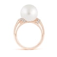 thumbnail image 2 of ANGARA South Sea Cultured Pearl Ring with Pave-Set Diamonds in 14K Rose Gold for Women | June Birthstone, Birthday, Anniversary, Jewelry Gift for Women | Pearl Ring, 2 of 9