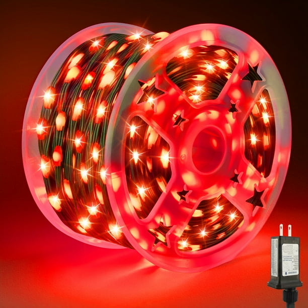 Cadena de luces Tcamp, 50 m, 500 LED, color rojo, 8 modos, temporizador