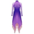 thumbnail image 3 of Hansber Women's Praise Dance Dress Long Sleeve Flowy Swing Asymmetrical Tunic Worship Liturgical Dancewear Lavender L, 3 of 6