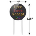 thumbnail image 2 of Acrylic Live Love Accept Autism Awareness Infinity Rainbow Cake Topper Party Decoration for Wedding Anniversary Birthday Graduation, 2 of 6