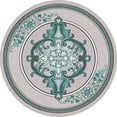 thumbnail image 6 of Glamour Thick Plush Oriental Area Rug Traditional Carpet Floral Medallion Design-206 (6'6"x9'2",Grey-Turquoise), 6 of 11