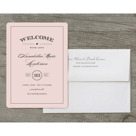 Circle Baby Photo Announcement - Classic Monogram Deluxe Baby Announcement