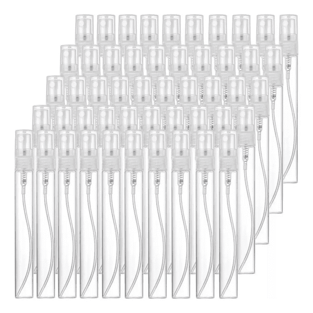 50 Pcs 10ml Botellas Spray Perfume Vidrio Recargables Xtellar blanco