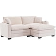 thumbnail image 7 of GNIXUU Corduroy Cloud Sectional Couch, Modular Oversized Loveseat Sofa with Ottoman, Cup Holders & USB Port, Comfy 2 Seater Love Seat for Living Room Small Space, 82.7"W, Beige, 7 of 7