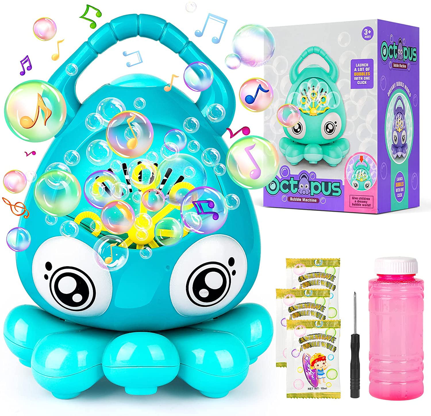 Wedding Outdoor Indoor Games Automatic Bubble Blower with Bubble Solution Portable Bubble Maker Toy Gift for Children Birthday Party Betheaces Bubble Machine Toys for Kids Toddlers Boys Girls 
