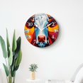 thumbnail image 4 of 12 Inch Wall Clock Battery Operated Silent Clock Decorative for Office, Kitchen, Outdoor, Living Room，Cow Pastel Painting Cute Pattern, 4 of 4
